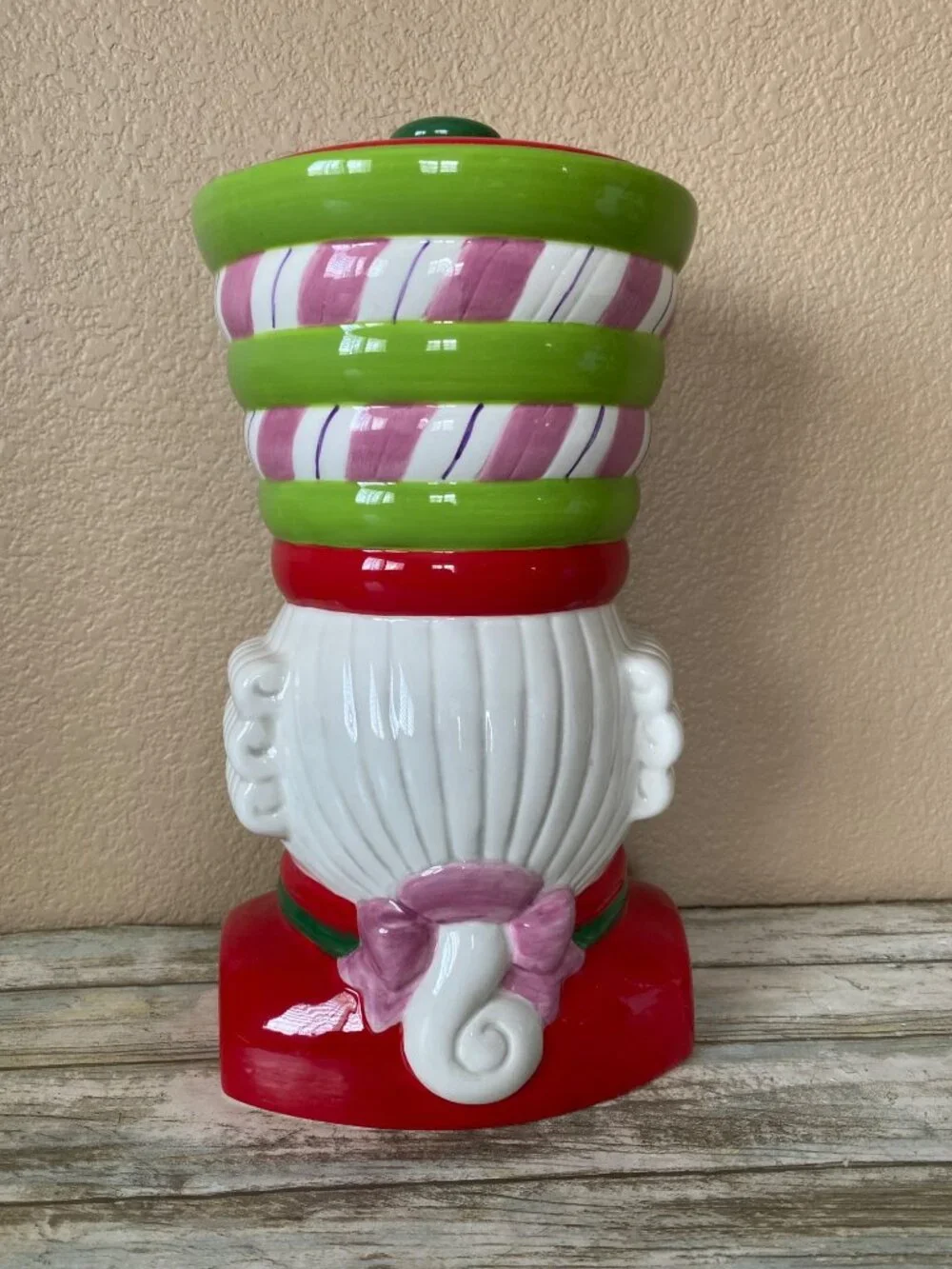 One Hundred 80 Degrees Candy Theme Nutcracker Cookie Jar Ceramic Christmas 12
